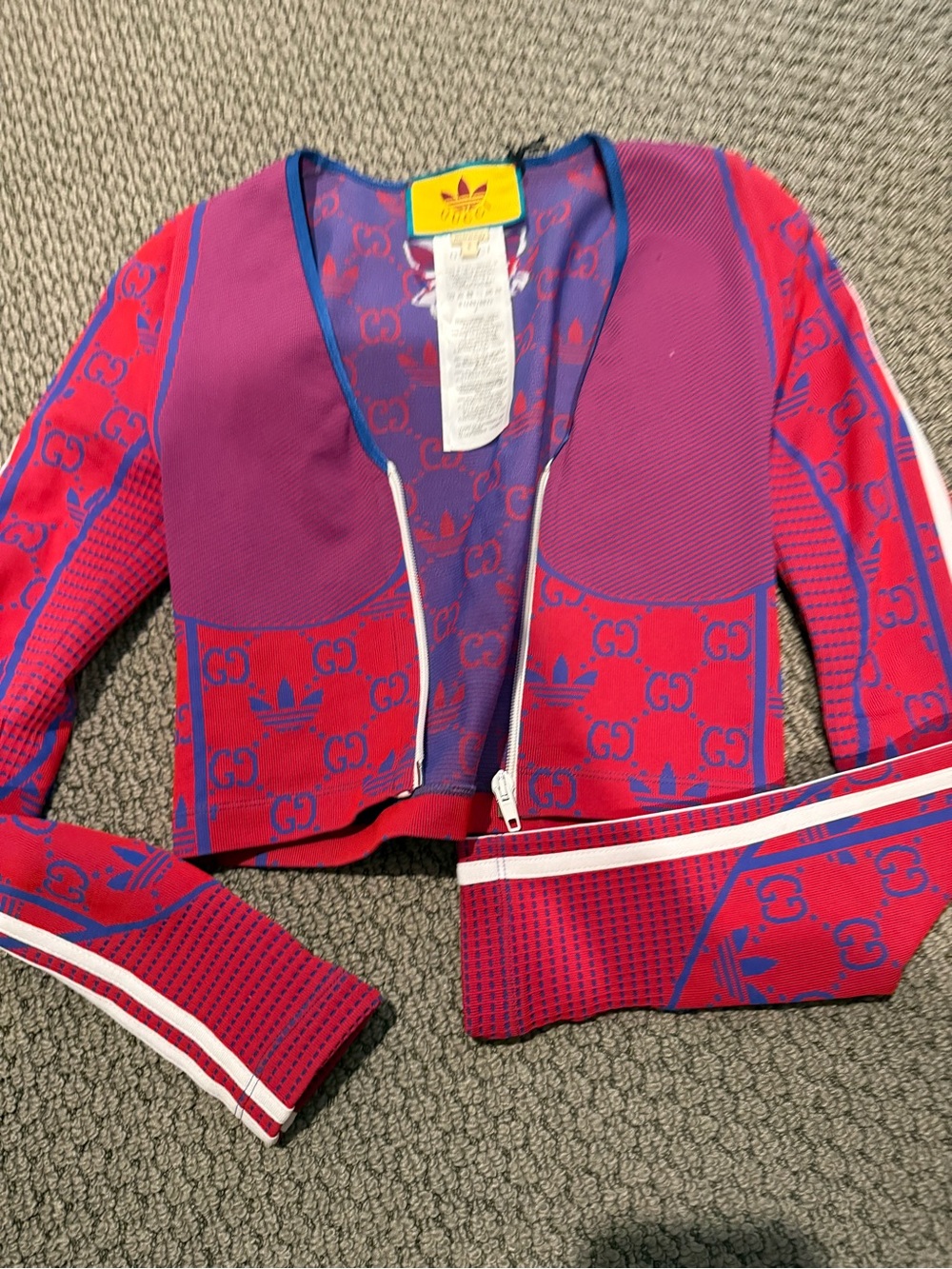 Gucci woman Red & Purple Cropped Logo Jacket